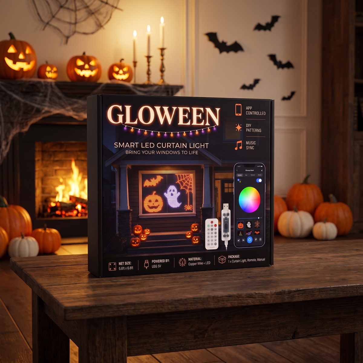 GLOWEEN™ Smart Curtain LED